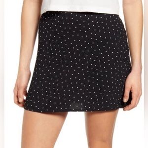 Bp. Nordstrom | Polka Dot A-Line Mini Skirt Black
